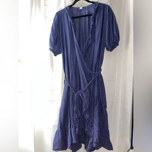 Old Navy Waist-Defined Ruffled Tie-Belt Midi Wrap Dress - Size XL